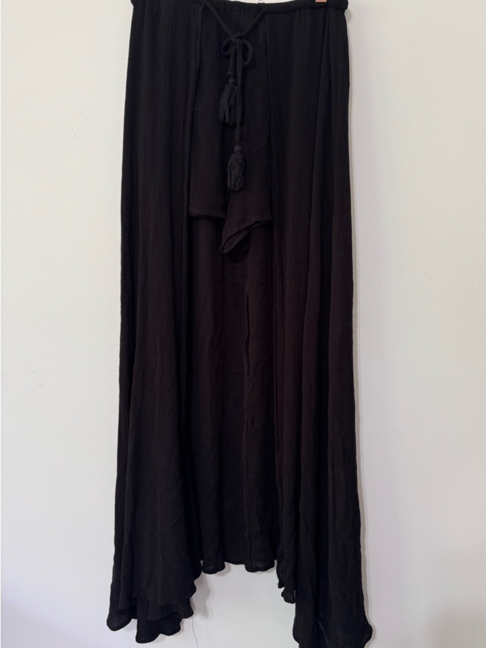 Boho Black High-Low Maxi Skirt | Flowy Festival Style